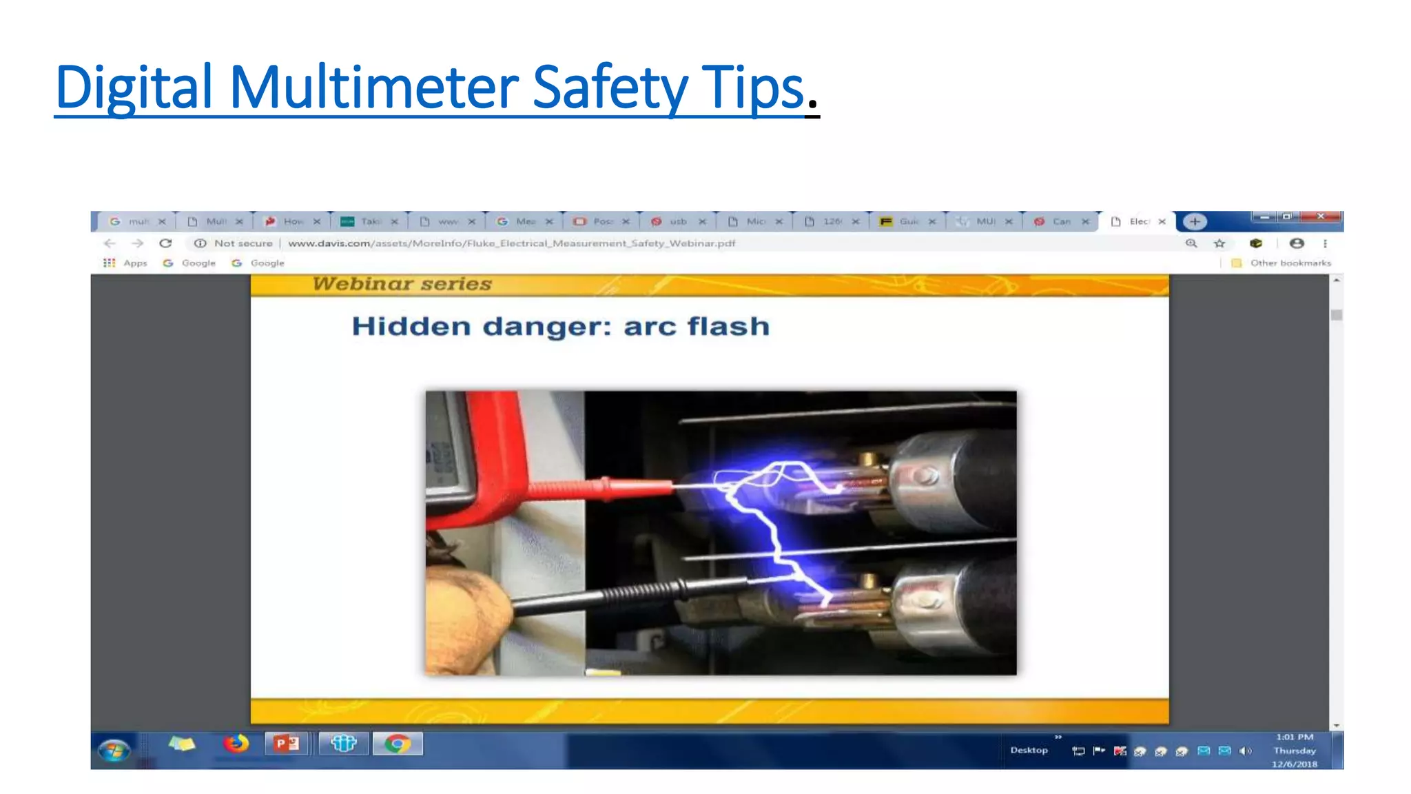 Digital Multimeter Safety Tips.
 