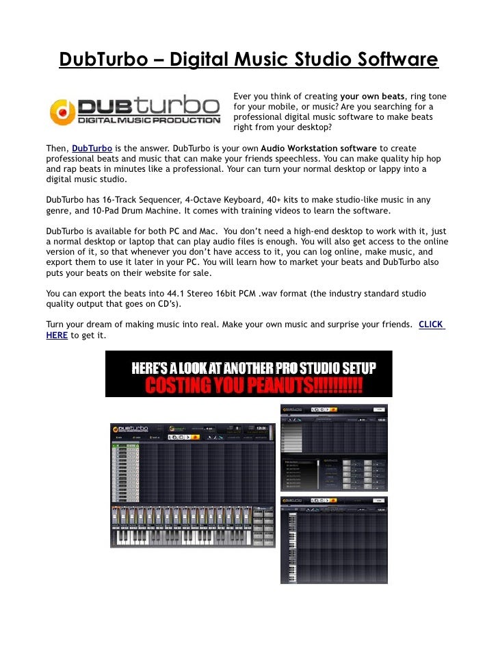 DubTurbo Digital Music Studio Software DubTurbo Digital Music Studio Software