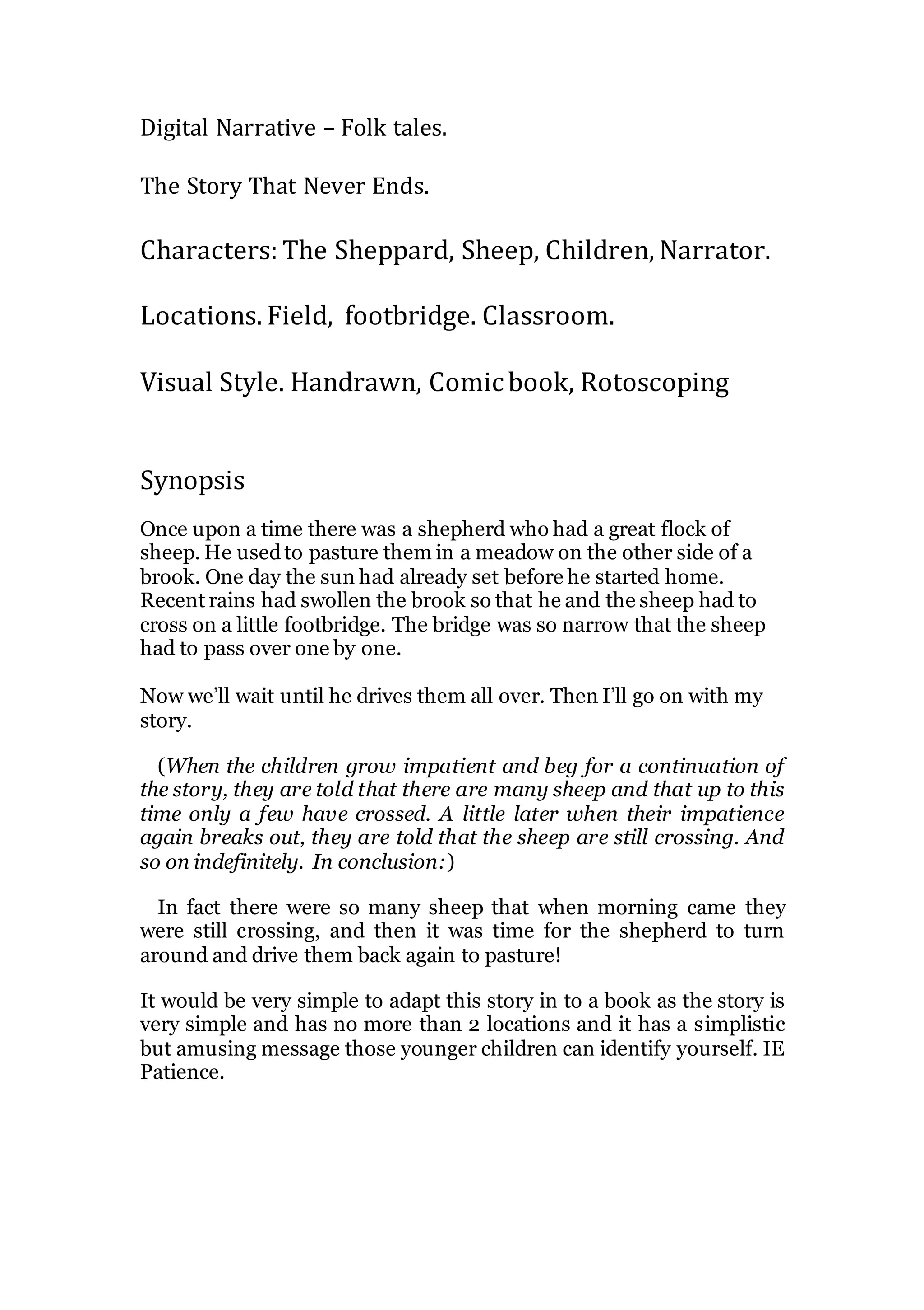 Digital narrative – folk tales | DOCX