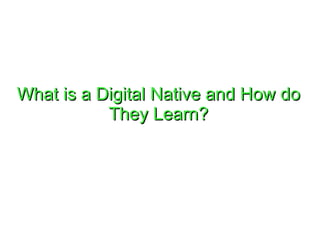 What is a Digital Native and How do They Learn? 