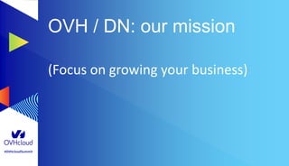 #OVHcloudSummit
OVH / DN: our mission
(Focus on growing your business)
 