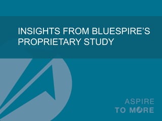 INSIGHTS FROM BLUESPIRE’S
PROPRIETARY STUDY
 