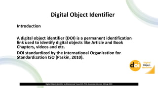 Digital Object Identifier (DOI) Introduction | PPTX
