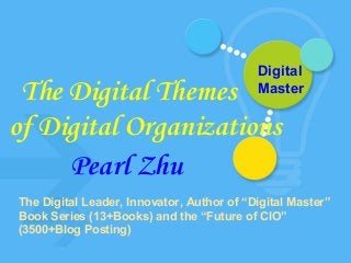 Pearl Zhu
The Digital Leader, Innovator, Author of “Digital Master”
Book Series (13+Books) and the “Future of CIO”
(3500+Blog Posting)
The Digital Themes
of Digital Organizations
Digital
Master
 
