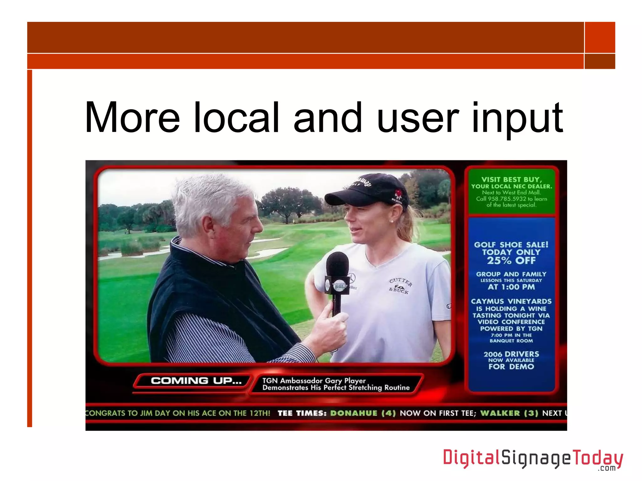 More local and user input 
