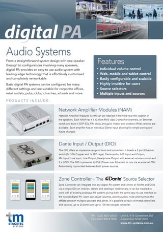 Digital pa audio systems