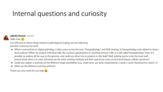 Internal questions and curiosity
 