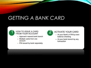 GETTING A BANK CARD
 