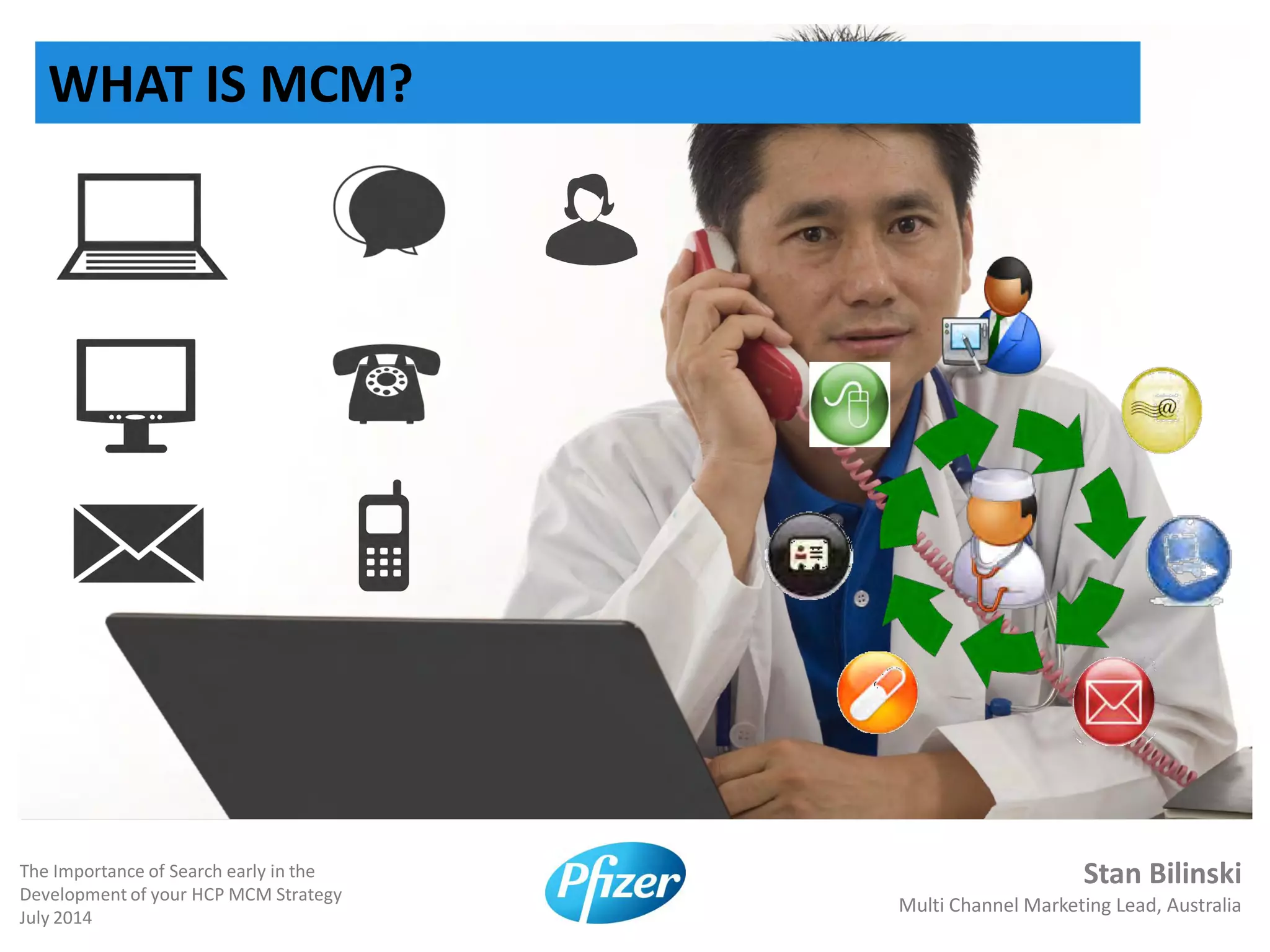 Stan Bilinski
Multi Channel Marketing Lead, Australia
The Importance of Search early in the
Development of your HCP MCM Strategy
July 2014
WHAT IS MCM?
 