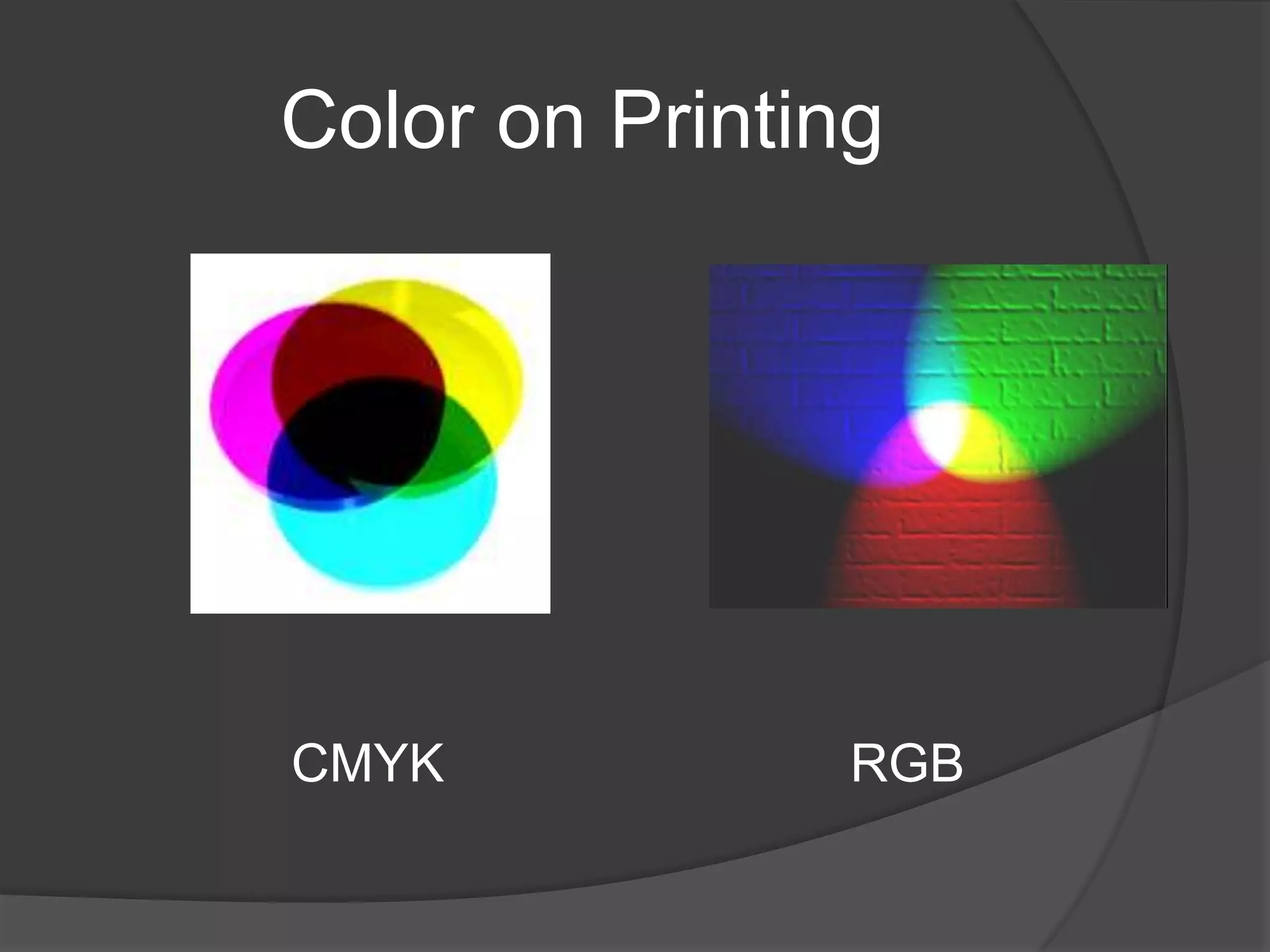 Color on Printing




CMYK            RGB
 