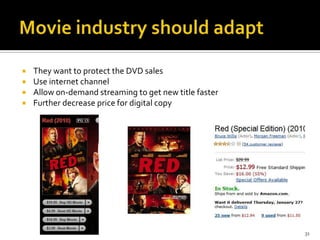 Effect of Hard Copy Piracy46% revenue from DVD salesDVD making cost minimalPiracy impacts DVD sales directlyBig impact on the bottom lineEstimated loss $3-3.5 Bn per year  Source: Deloitte Survey13