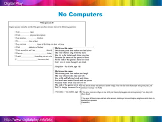 http://www.digitalplay.info/blog Digital Play No Computers 