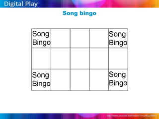 Song bingo http://www.youtube.com/watch?v=urNyg1ftMIU   