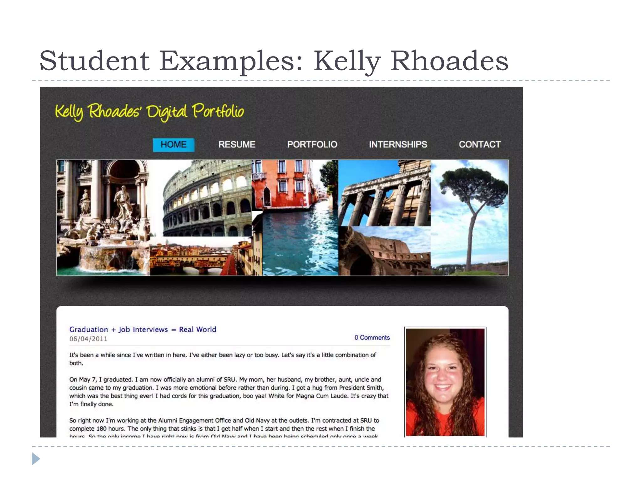 Student Examples: Kelly Rhoades

 