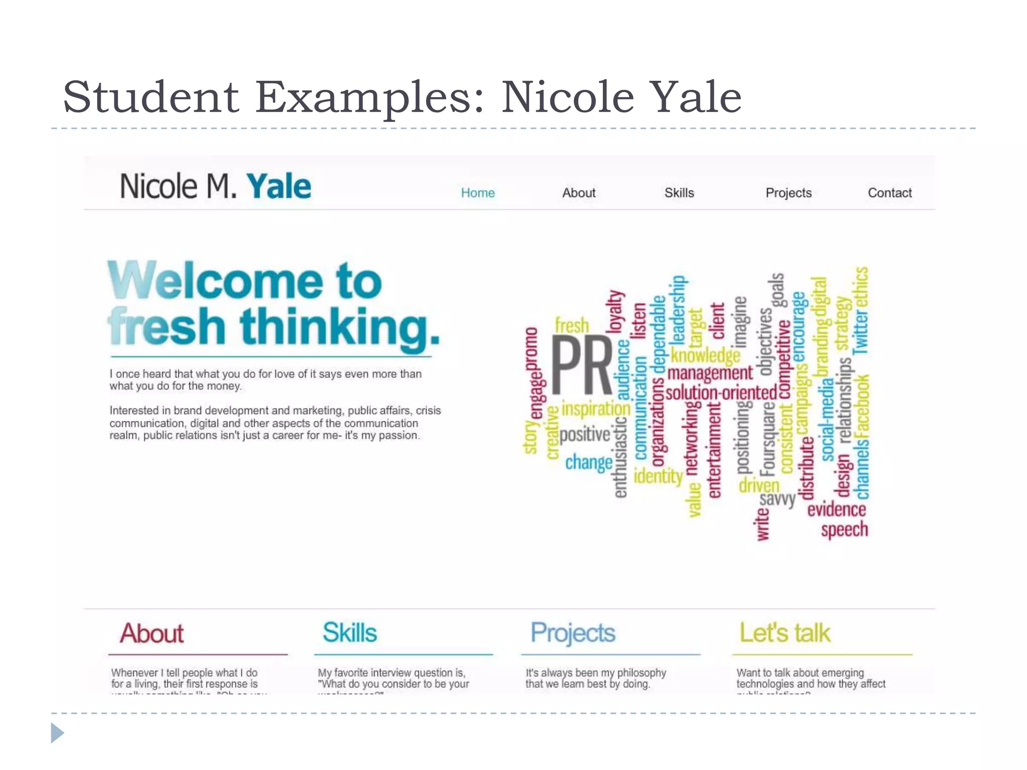 Student Examples: Nicole Yale

 