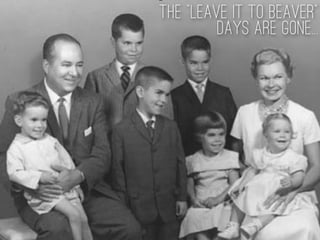 The “Leave it to Beaver”
Days are Gone...
 