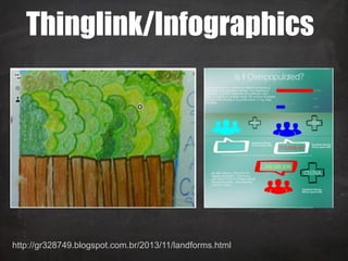 Thinglink/Infographics
http://gr328749.blogspot.com.br/2013/11/landforms.html
 