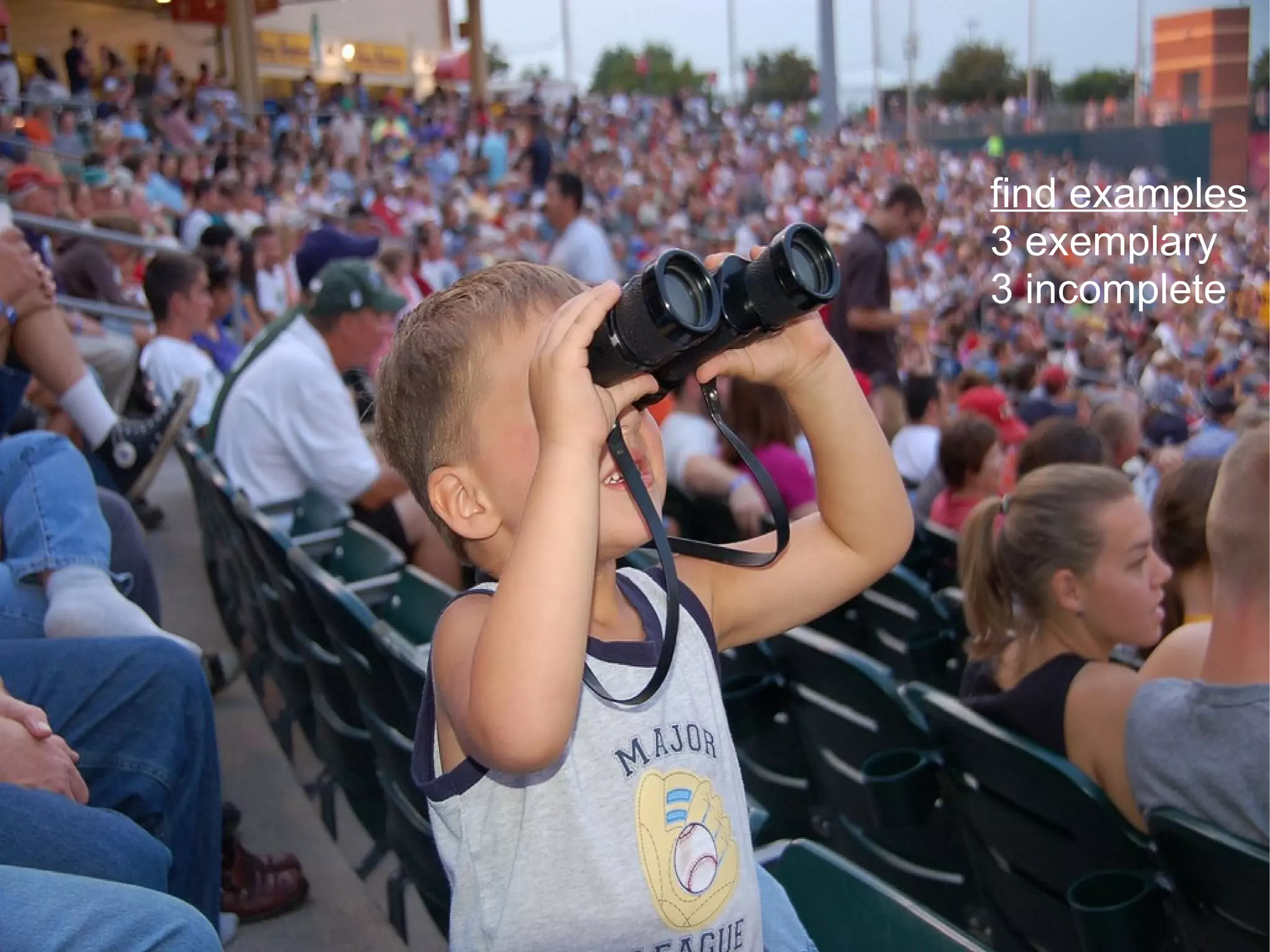 find examples 3 exemplary 3 incomplete