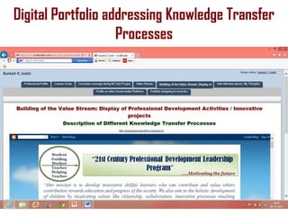 Digital Portfolio addressing Knowledge Transfer
Processes

 