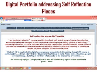 Digital Portfolio addressing Self Reflection
Pieces

 