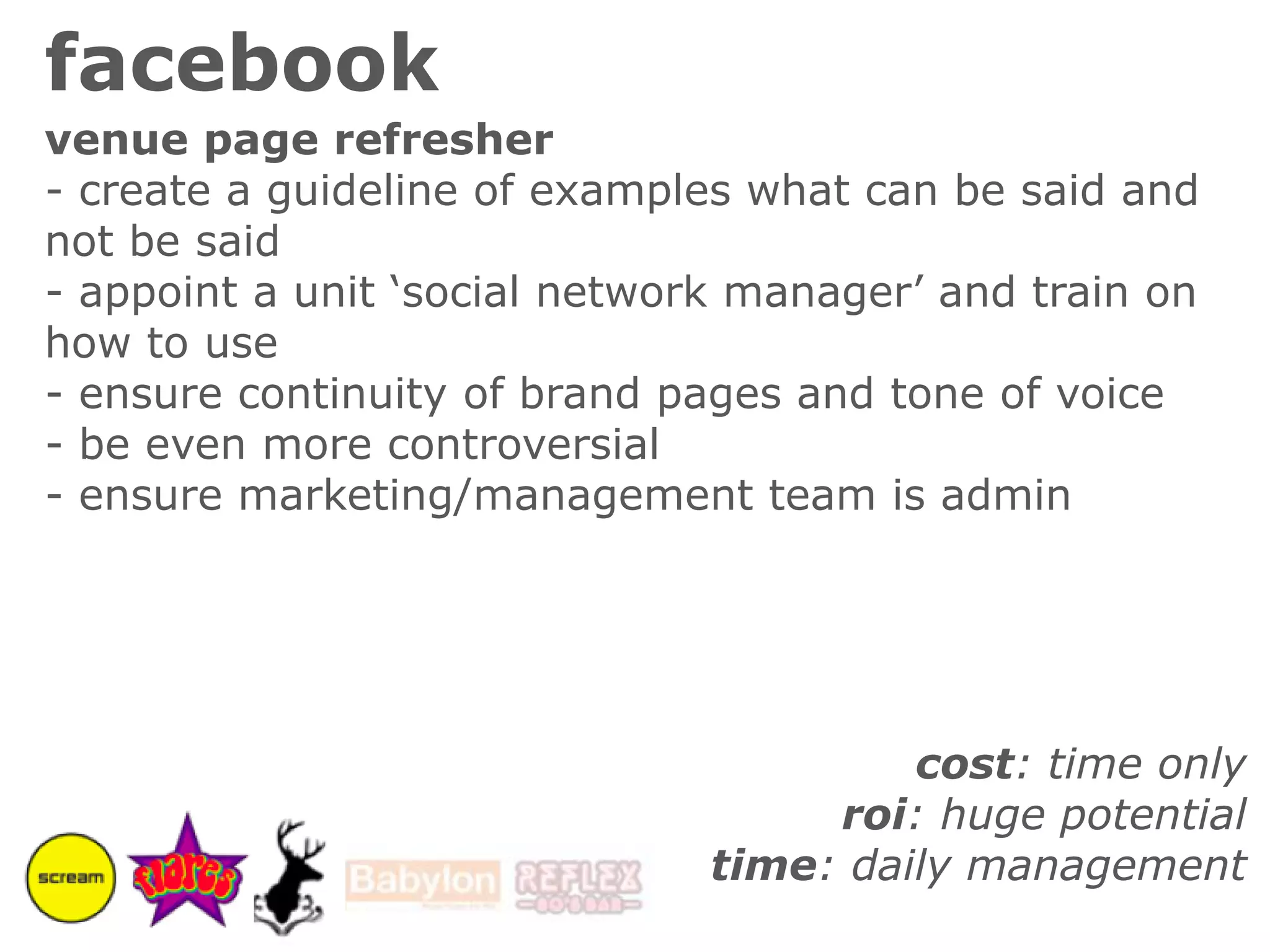 facebookbrand page refresher must adopt a suitable TOV