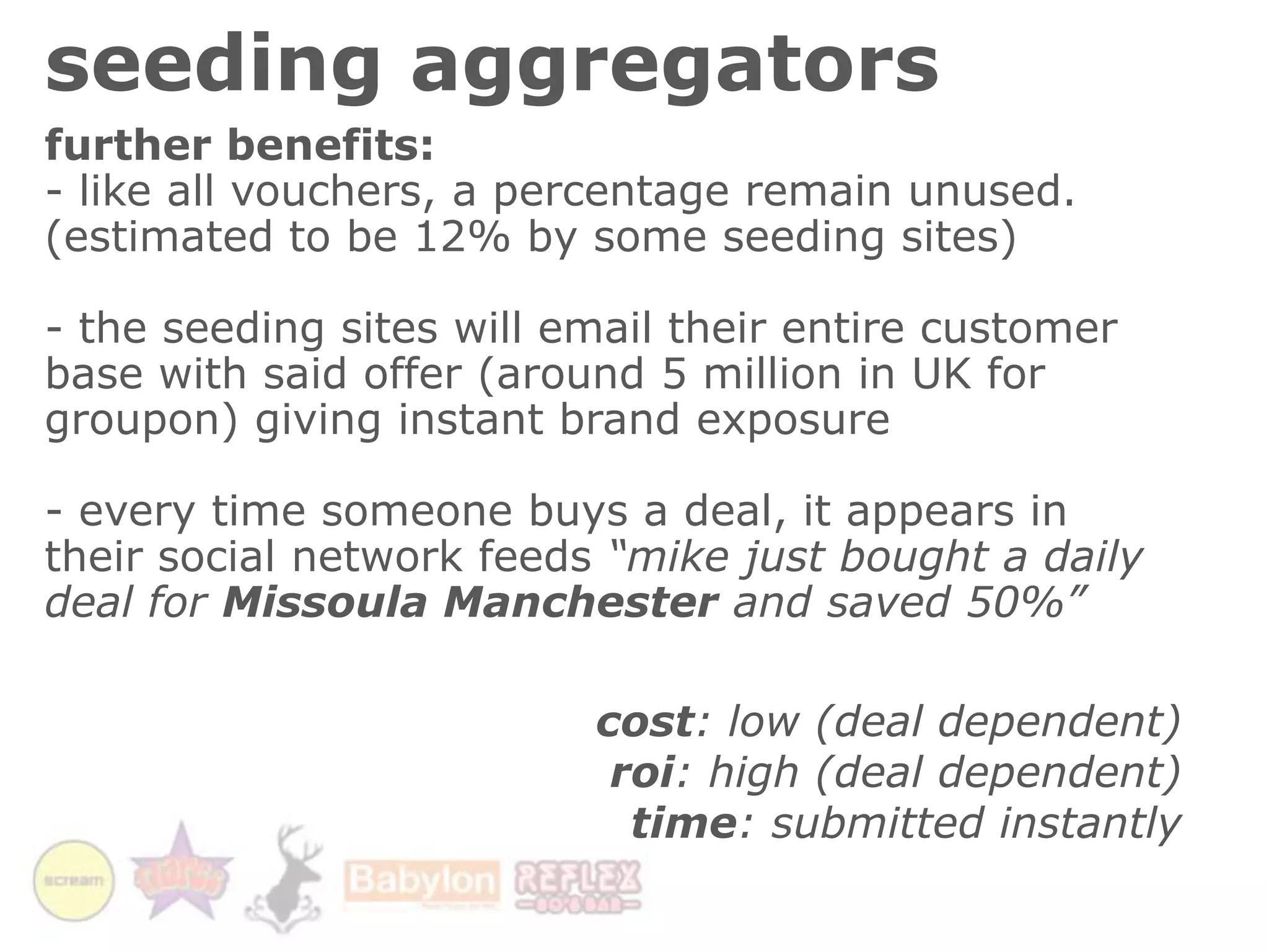 facebookfacebook deals and check-inhowever, other than offering some info and a link to the venue level facebook page, there is currently no real reason for people to check-in and provide this great word of mouth advertising…but in February this year, that all changed when facebook launched facebook deals on our shoreslets allow mrzuckerberg’s mates explain: