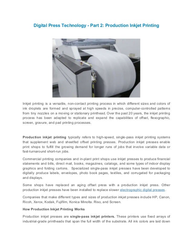 continuous feed inkjet printer