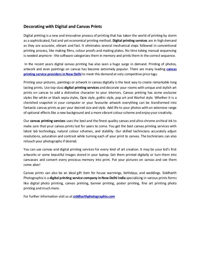 digital printing artwork