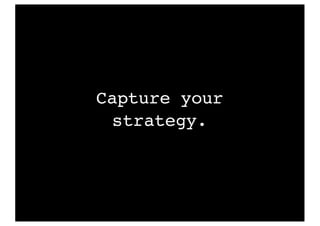 Capture your
strategy.
 
