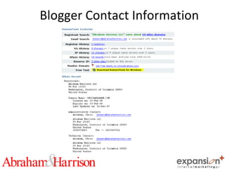 Blogger Contact Information 