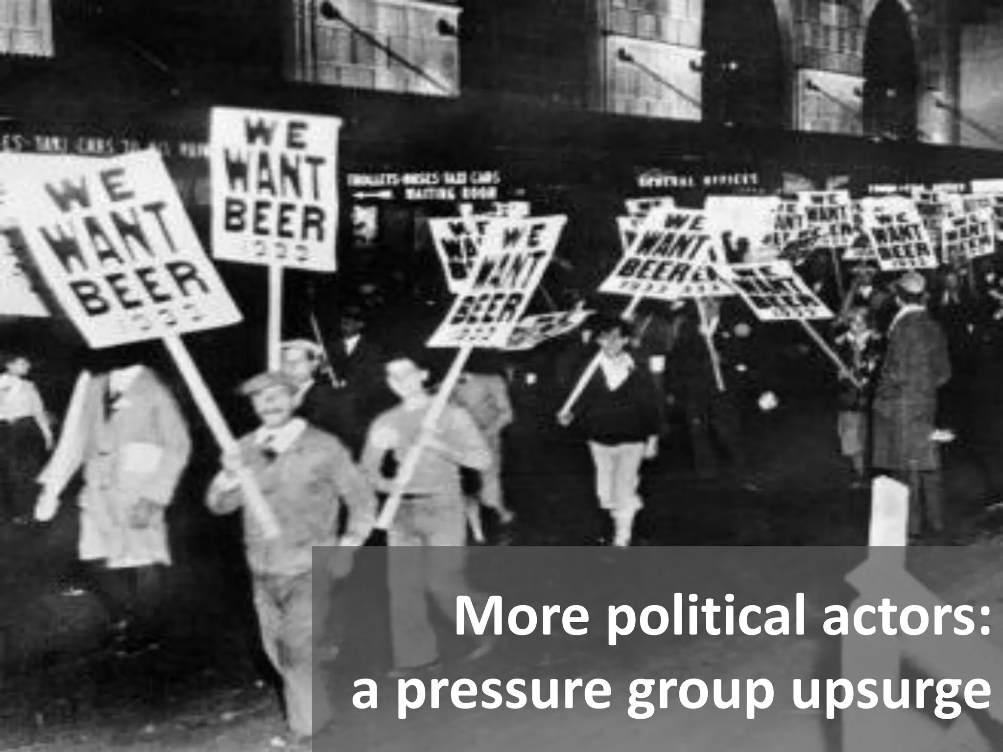 More political actors:
a pressure group upsurge
 