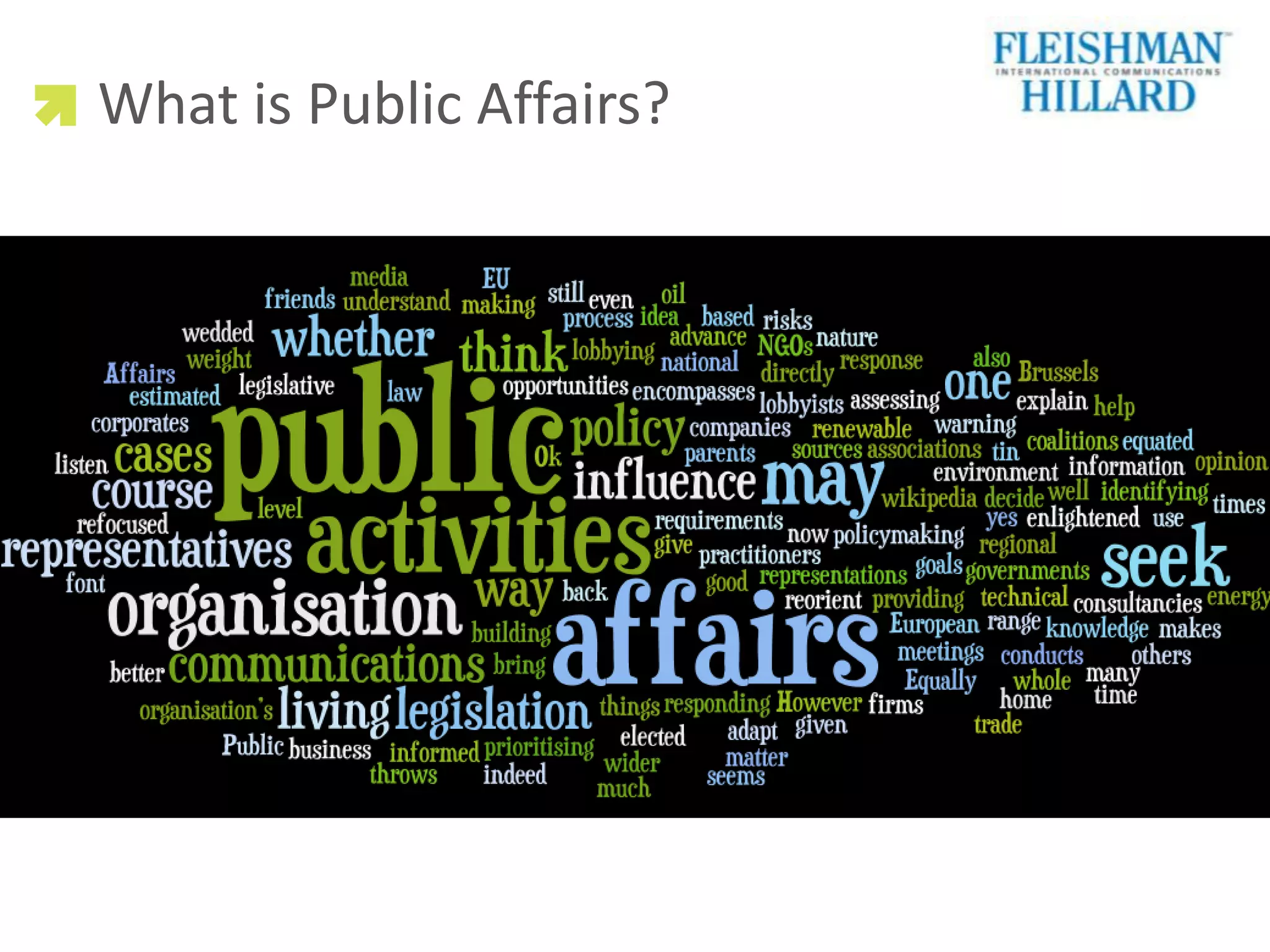 What is Public Affairs?
 
