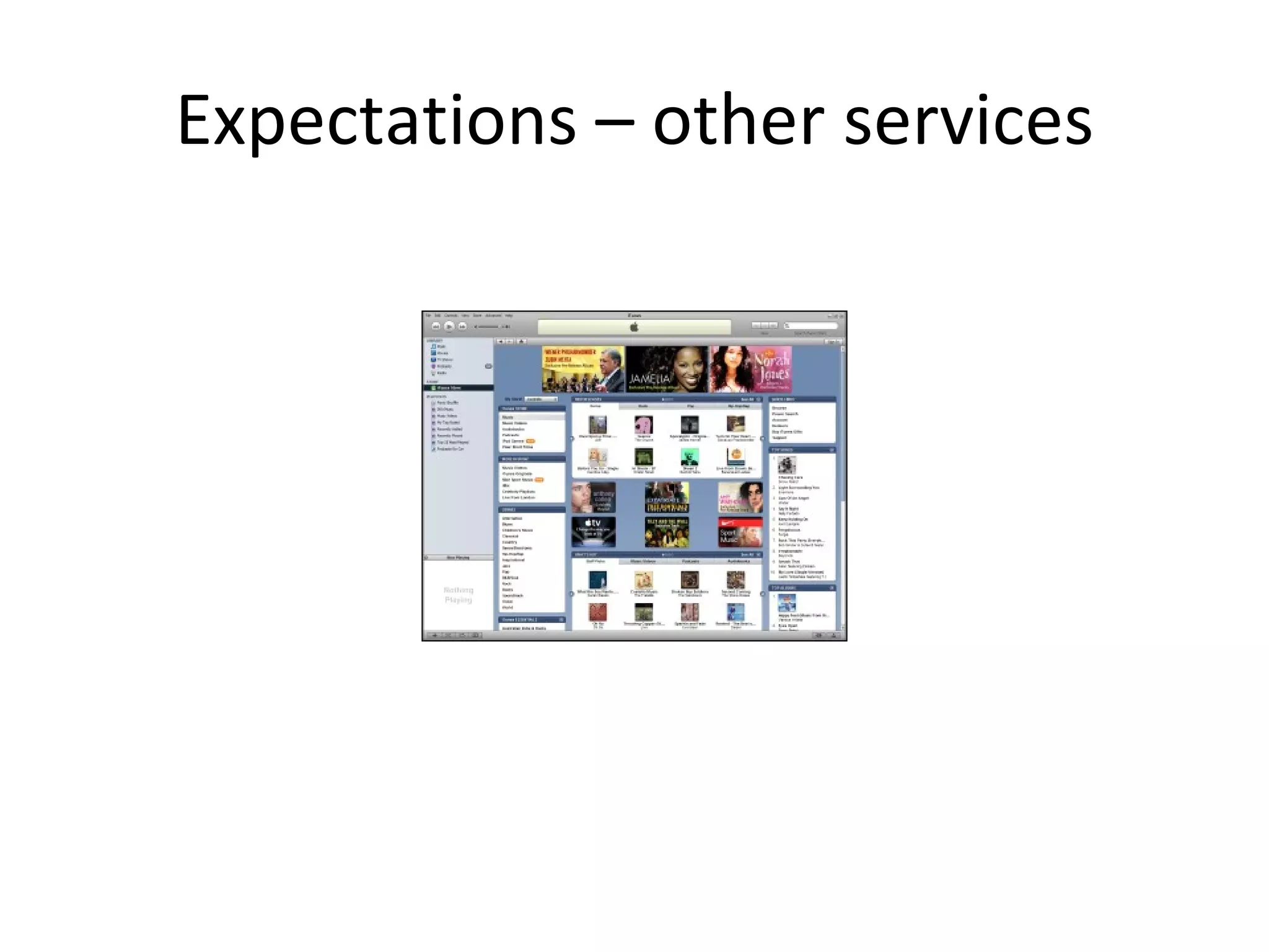 Expectations – other services 