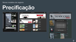 Novos modelos de negócio
Precificação
 