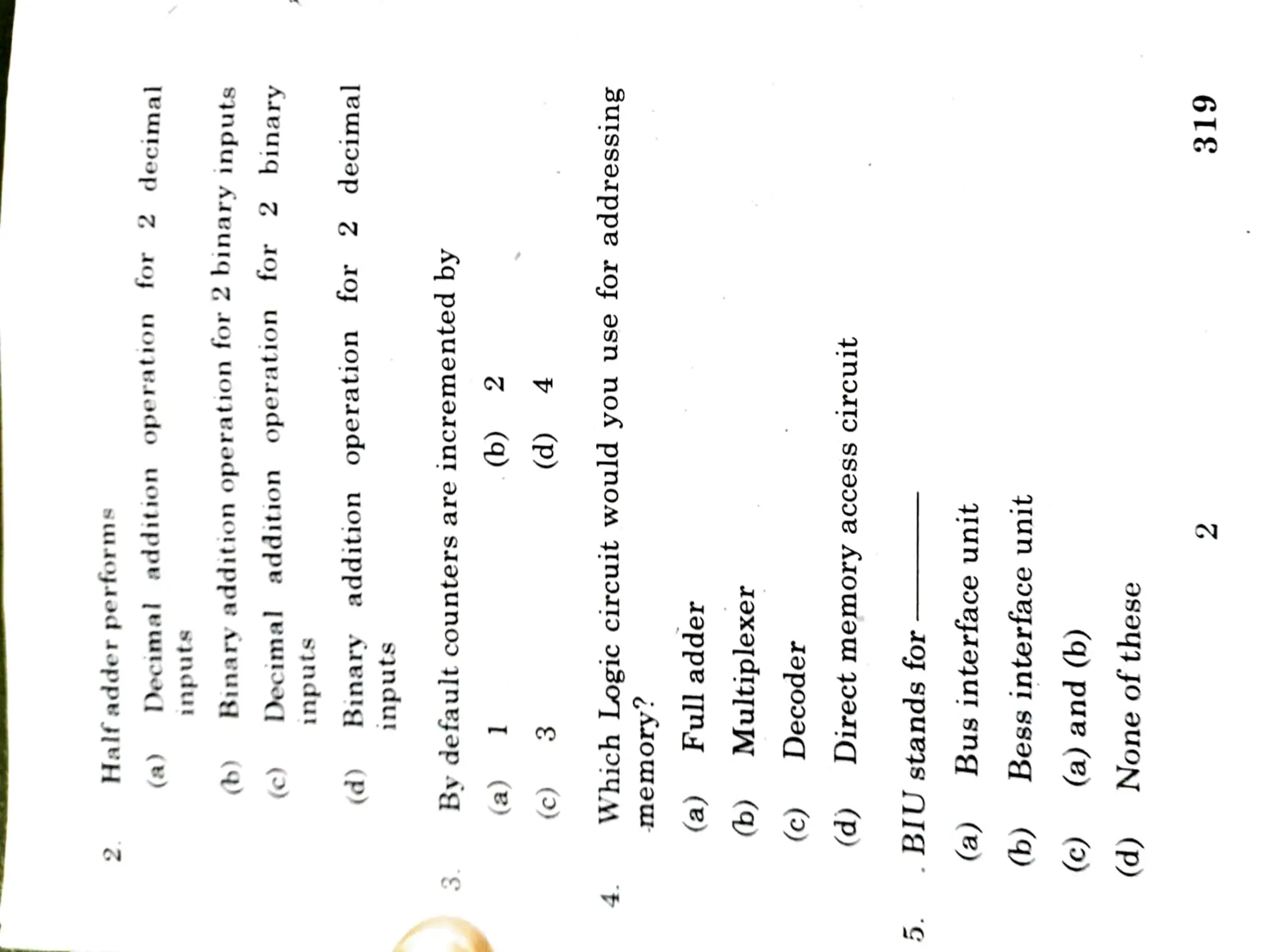 Digital Old Question Paper for Reference (Bharathiyar University) | PDF