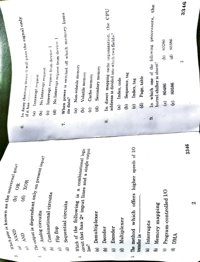 Digital Old Question Paper for Reference (Bharathiyar University) | PDF