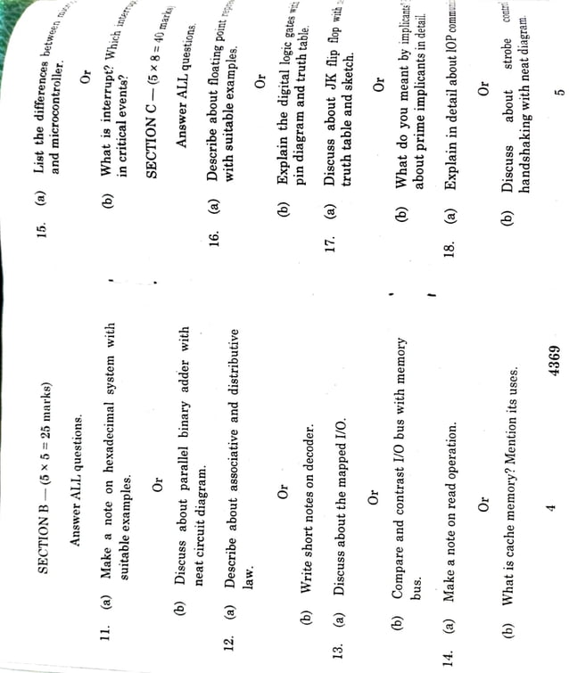 Digital Old Question Paper for Reference (Bharathiyar University) | PDF