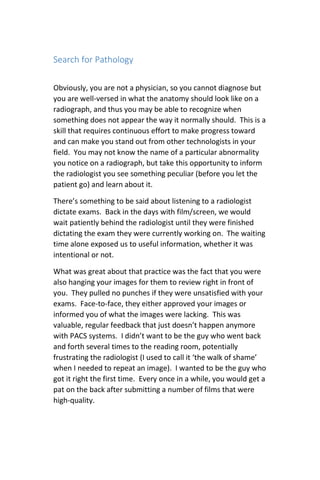 Digital Radiography Image Critique | PDF