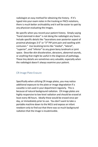 Digital Radiography Image Critique | PDF
