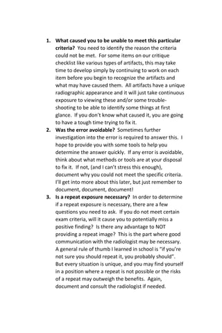 Digital Radiography Image Critique | PDF