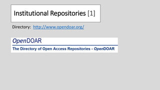 Digital Repositories: Essential Information for Academic Librarians