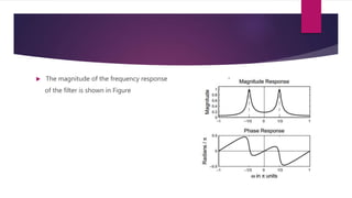  The magnitude of the frequency response
of the filter is shown in Figure
 