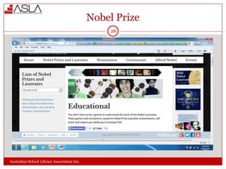 Nobel Prize
26

Australian School Library Association Inc.

 