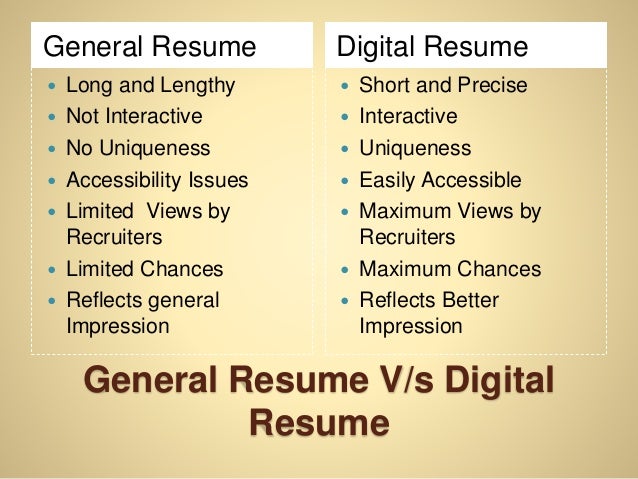 what is digital resume digital resume