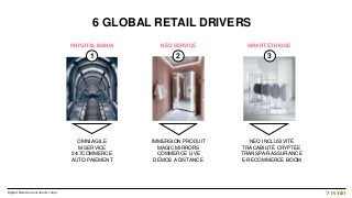 Digital Retail 2020 l Janvier 2019
1
PHYGITAL MANIA NÉO SERVICE SMART ÉTHIQUE
6 GLOBAL RETAIL DRIVERS
NEO INCLUSIVITÉ
TRAC...