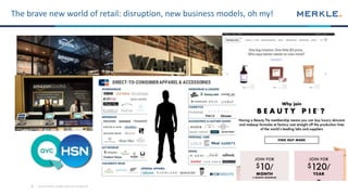 © 2017 Merkle. All Rights Reserved. Confidential3
The brave new world of retail: disruption, new business models, oh my!
 