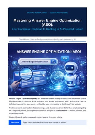 Answer Engine Optimization (AEO): Complete Guide for 2026 + How to Rank ...