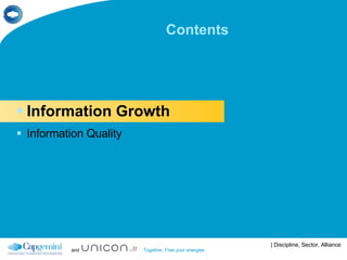 Contents Information Growth Information Quality 
