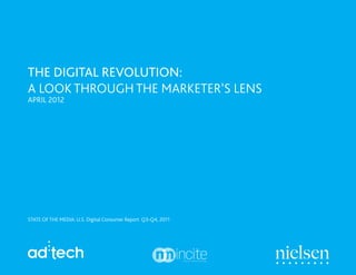 The Digital Revolution:
A Look Through the Marketer’s Lens
April 2012

STATE OF THE MEDIA: U.S. Digital Consumer Report Q3-Q4, 2011

 
