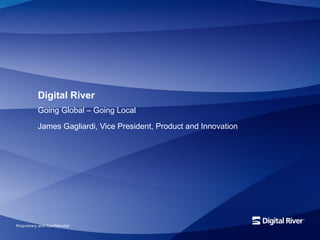 Digital River
Going Global – Going Local

James Gagliardi, Vice President, Product and Innovation
 